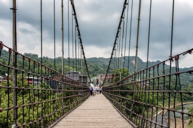 Suspension Bridge At Shifen, Taiwan clipart