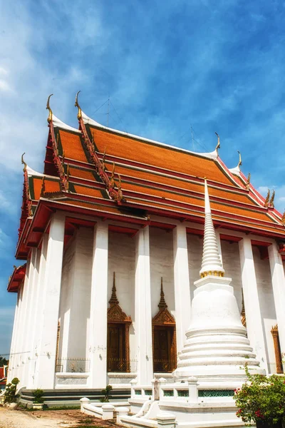 Wat Kalayanamit Rio Chao Phraya Bangkok Perto Foz Khlong Bangkok — Fotografia de Stock
