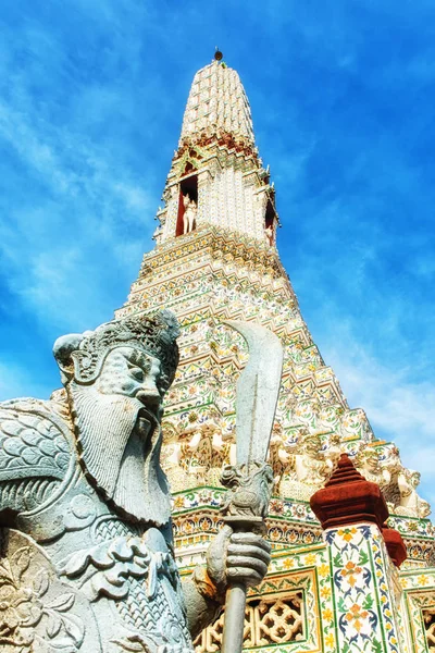 Spire Guardian Wat Arun Temple Bangkok Tailândia — Fotografia de Stock