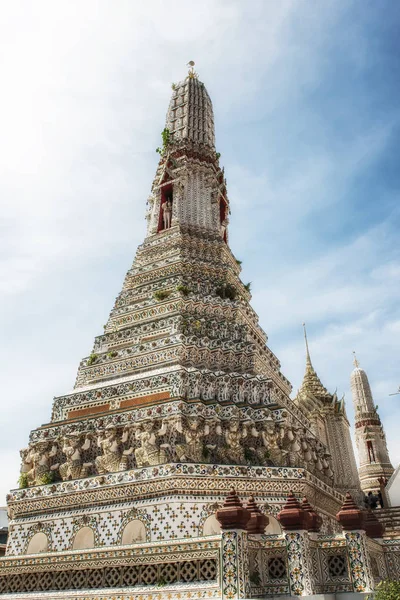 Bela Prang Torre Templo Arun Ratchawararam Bangkok Tailândia — Fotografia de Stock