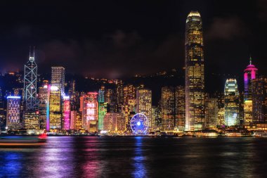 Hong Kong Island at Victoria Harbour clipart