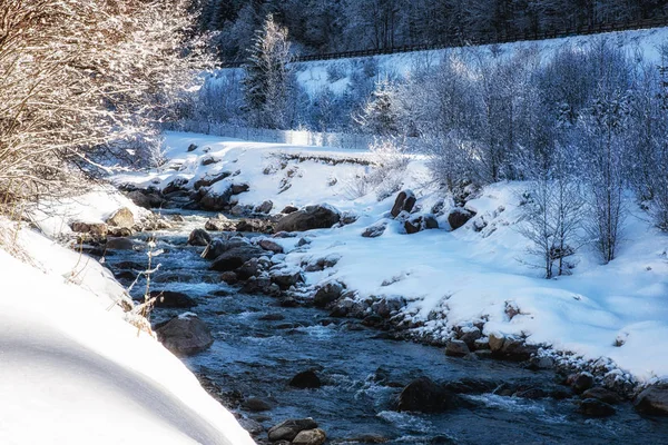 Río Swift Invierno Austria — Foto de Stock