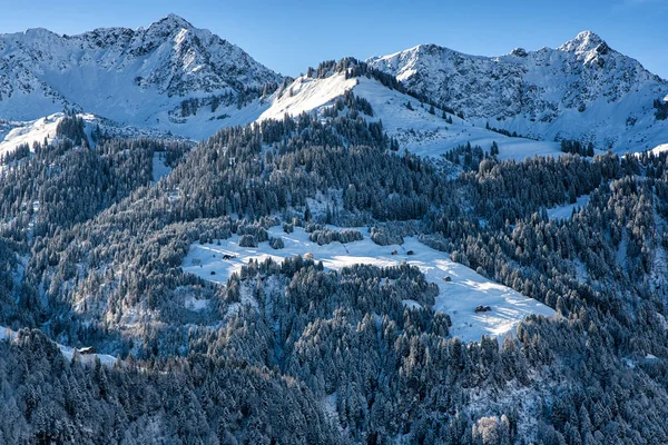 Härlig Vinterlandskap Berg Österrike — Stockfoto