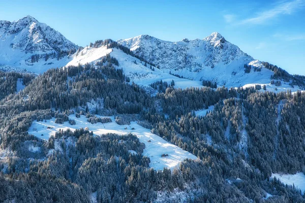 Maravilloso paisaje invernal de montañas — Foto de Stock