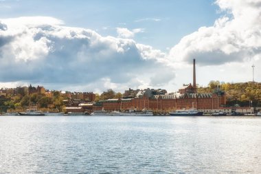 Görünüm Munchenbryggeriet, bira, Konferans Merkezi, Sodermalm, Stockholm, İsveç.