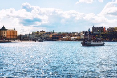 Cityscape, Stockholm, ilçe Riddarholmen, Gamla Stan ve Kungsholmen görünümü