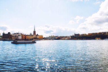 Cityscape, Stockholm, ilçe Riddarholmen, Gamla Stan ve Kungsholmen görünümü