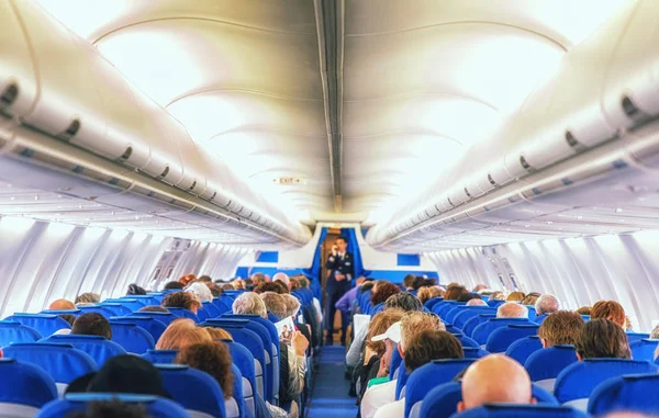 Una Vista Dentro Avión Comercial — Foto de Stock