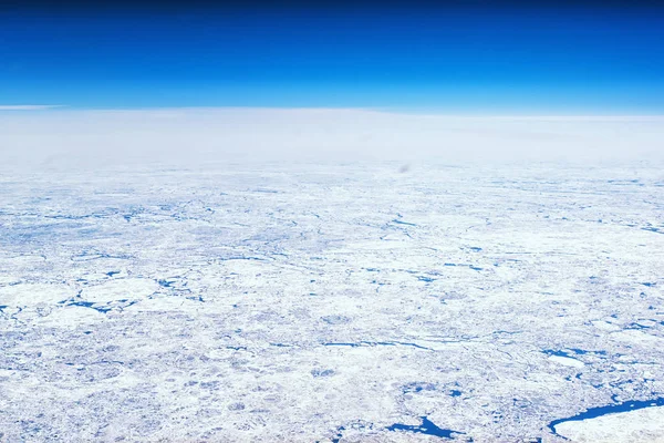 Atlantik Denizde Yüzen Buz Tabakaları Yüksek Irtifa Fotoğrafı — Stok fotoğraf