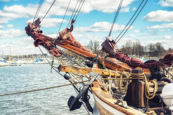 Wooden Sailing ship Bowsprit — Stock Photo, Image
