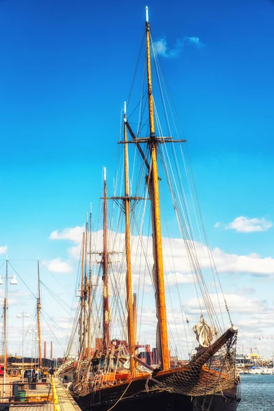 The old sailing ships in dock, Helsinki, Finland — Stock Photo, Image