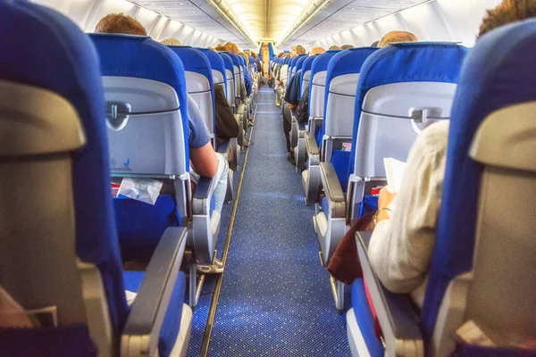 Commercial airliner cabin — Stock Photo, Image