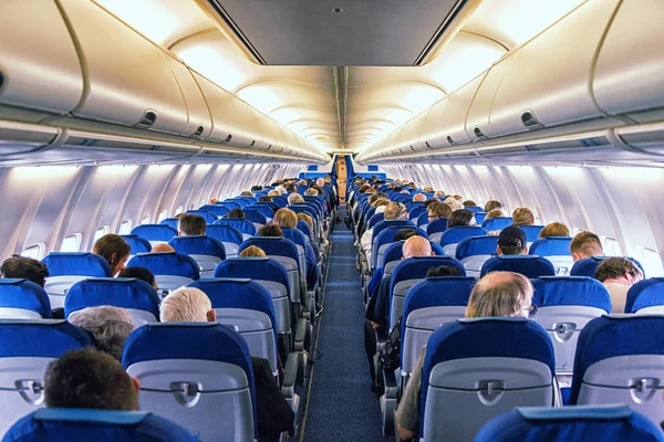 Commercial airliner cabin — Stock Photo, Image