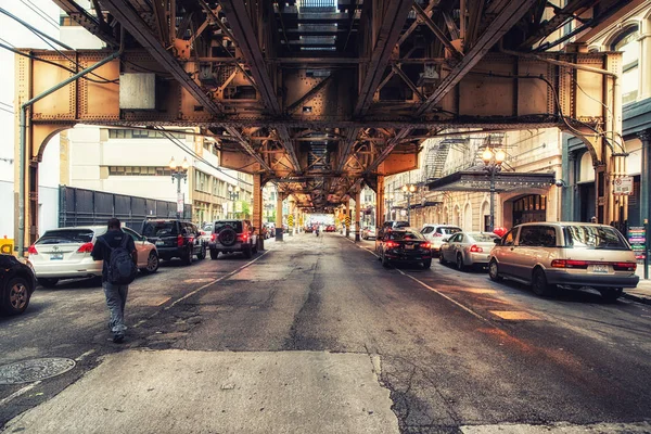 Tráfico en la ciudad, Chicago — Foto de Stock