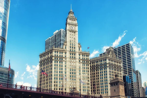 Wrigley épület Chicago-ban — Stock Fotó