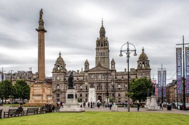 Glasgow George Square and City Chambers clipart