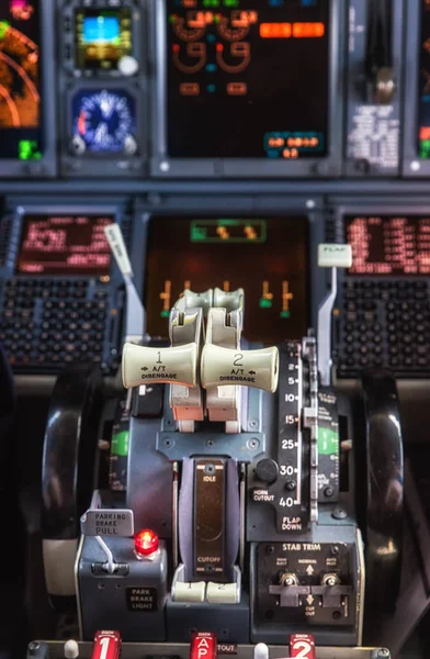 Cockpit Detail, Aircraft Throttle — Stock Photo, Image