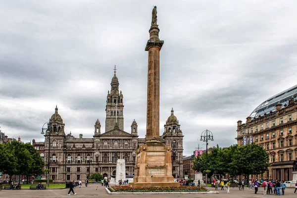 George Square i city center i Glasgow — Stockfoto