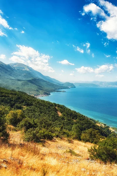 Lago Ohrid Perto Parque Nacional Galiza Macedônia — Fotografia de Stock