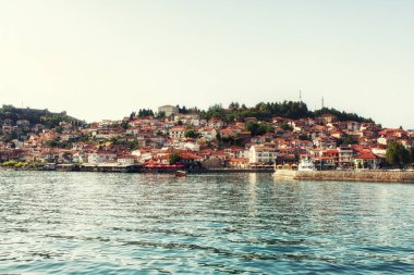 Ohri kent Ohri Gölü, Makedonya - Panorama ile