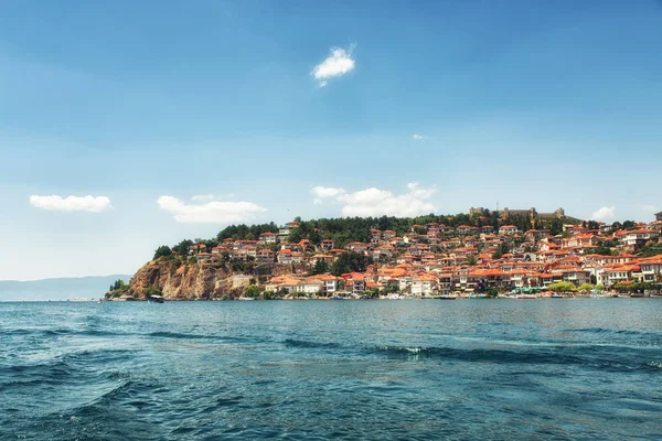 Gród Ohrid, wpisanym na listę światowego dziedzictwa Unesco starego miasta — Zdjęcie stockowe