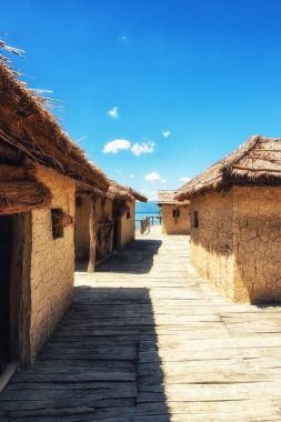 Baktıkları Palafitte yerleşim Plocha Mikov Grad, Ohri Gölü