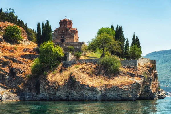 Εκκλησία Του Αγίου Ιωάννη Της Kaneo Βυζαντινής Τεχνοτροπίας Του Αιώνα — Φωτογραφία Αρχείου