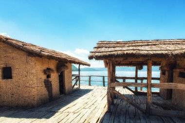 Baktıkları Palafitte yerleşim Plocha Mikov Grad, Ohri Gölü