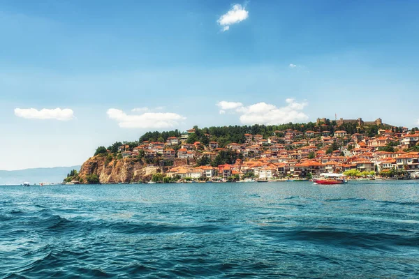 Gród Ohrid, wpisanym na listę światowego dziedzictwa Unesco starego miasta — Zdjęcie stockowe