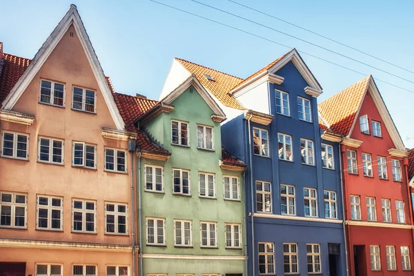 โคเปนเฮเกน บ้านสีที่มีชื่อเสียง — ภาพถ่ายสต็อก