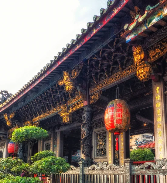 Tempeldetails Longshan-Tempel in Taipeh — Stockfoto