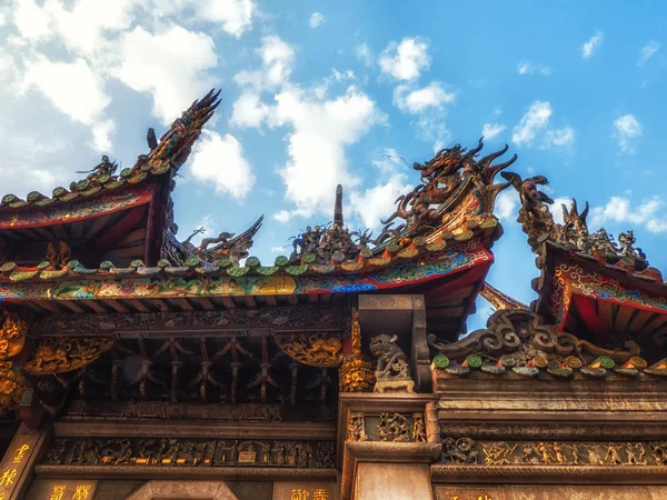 Details des Longshan Tempels, Taipei, Taiwan — Stockfoto