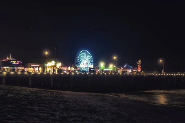 Los Angeles Usa February 2018 Santa Monica Amusement Park Sunset — Zdjęcie stockowe