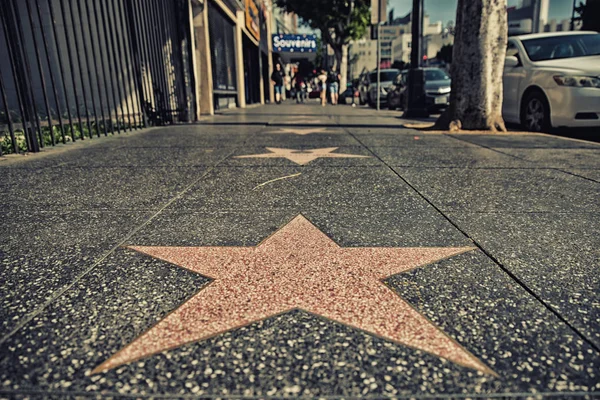 Los Angeles Usa Februari 2018 Walk Fame Bij Zonsondergang Hollywood — Stockfoto