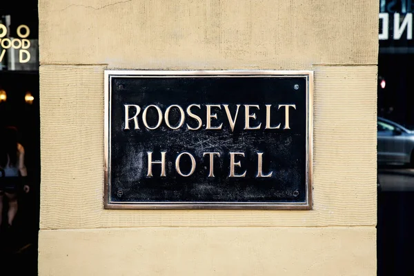 Los Angeles Usa Února 2018 Podepsat Pro Hotel Roosevelt Hollywood — Stock fotografie