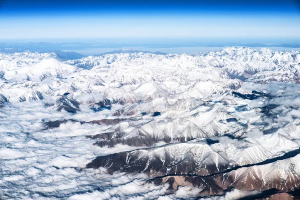 Andes Mountains (Cordillera de los Andes) viewed from an airplan