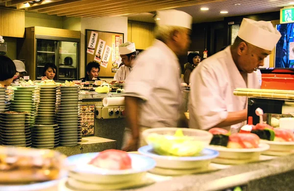 Hardlopen Sushi restaurant scènes — Stockfoto