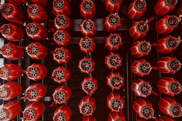 Templo Buda Jade Linternas Rojas Cuelgan Una Pasarela Shanghái China — Foto de Stock