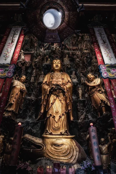 Dos Três Budas Dourados Templo Buda Jade Xangai China — Fotografia de Stock