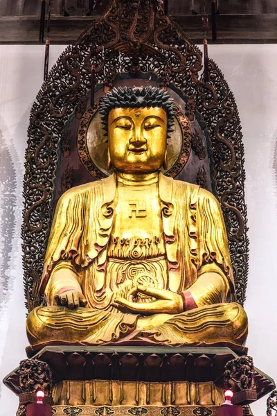 仏像玉佛寺 Jufo 上海中国で最も有名な仏教寺院の上海します — ストック写真