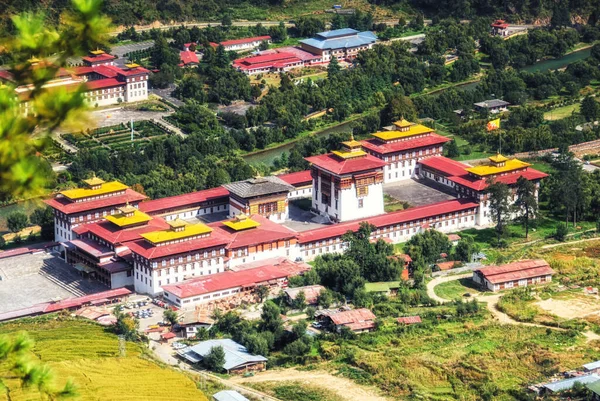 Thimphu Tashicho Dzong Centro Espiritual Administrativo Budista Butão — Fotografia de Stock