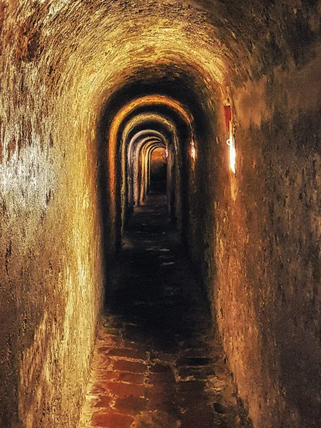 Underground Walkway Castillo San Felipe Cartagena Colombia — стокове фото