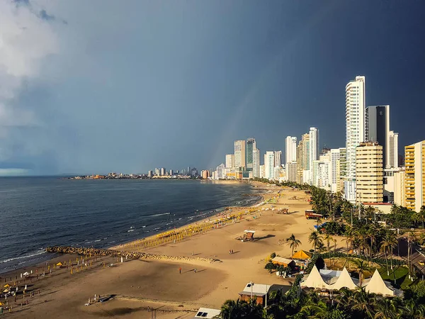 Bocagrande Beach and the skyline of Cartagena, Colombia