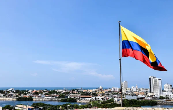 Colombia Scenic View Cartagena Cityscape Modern Skyline Hotels Ocean Bays — Stock Photo, Image