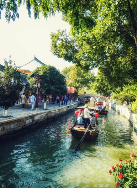 Zhujiajiao China November 2019 Chinesische Traditionelle Architektur Und Kanal Shanghai — Stockfoto