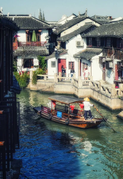 Zhujiajiao China November 2019 Zhujiajiao Een Oude Waterstad Gelegen Het — Stockfoto