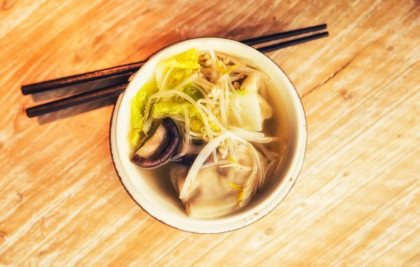 Fideos Chinos Tradicionales Sopa Con Verduras — Foto de Stock