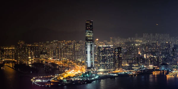 Fantastisk Utsikt Över Hong Kong City Skyline Från Victoria Toppen — Stockfoto