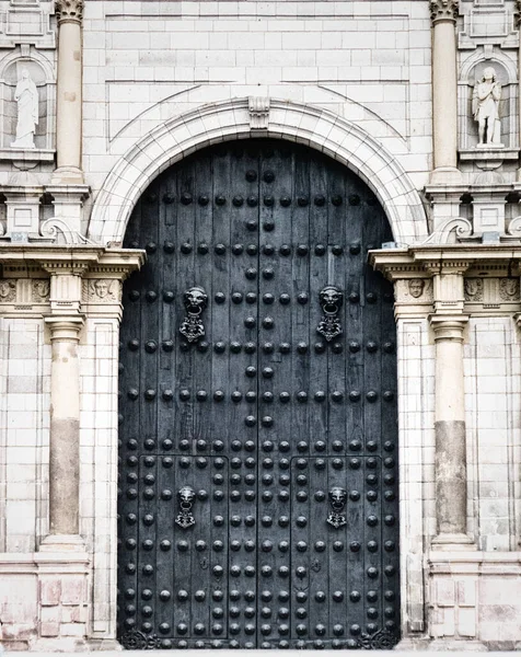 Puertas Pesadas Catedral Lima Perú — Foto de Stock