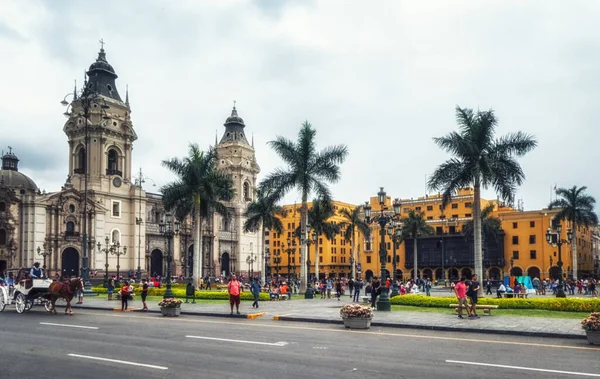 Lima Peru Ledna 2020 Pohled Plaza Mayor Nebo Plaza Armas — Stock fotografie